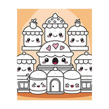Graine creative graine schilderen op nummer set kawaii cakes - incl. acrylverf en penseel - afbeelding 3