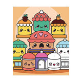 Graine creative graine schilderen op nummer set kawaii cakes - incl. acrylverf en penseel - afbeelding 4
