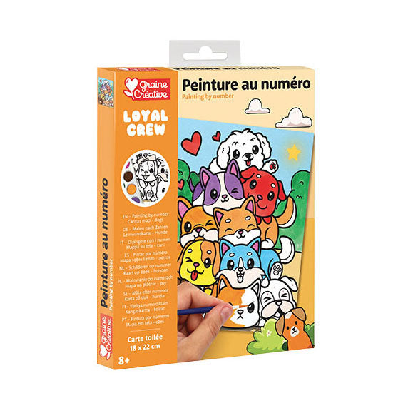Graine creative graine schilderen op nummer set honden - incl. acrylverf en penseel