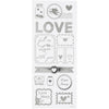 Creativ company stickers, love, vel 10x24 cm, ca. 14 stuk, zilver, 1 vel