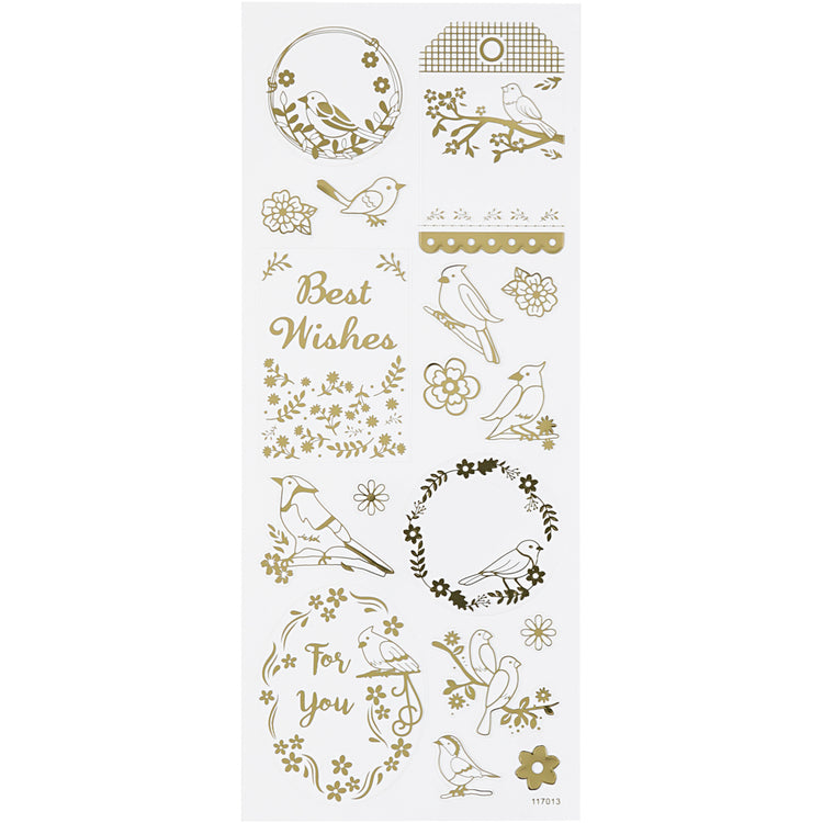 Https: www.cchobby.nl stickers-vogels-vel-10x24-cm-ca-17-stuk-goud-1-vel