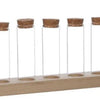 Ideas 4 seasons houten houder met 5 reageerbuizen met kurk stopper ã˜3x10cm