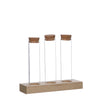 Ideas 4 seasons houten houder met 3 reageerbuizen met kurk stopper ã˜3x15cm
