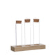 Ideas 4 seasons houten houder met 3 reageerbuizen met kurk stopper ø3x15cm