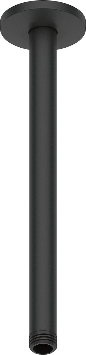 Duravit douchearm 30 cm plafondmontage rond metaal zwart mat – regendouche arm universeel 1 2 aansluiting
