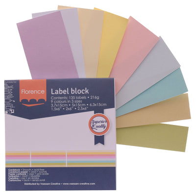Florence • labelblok 216g pastels 135x