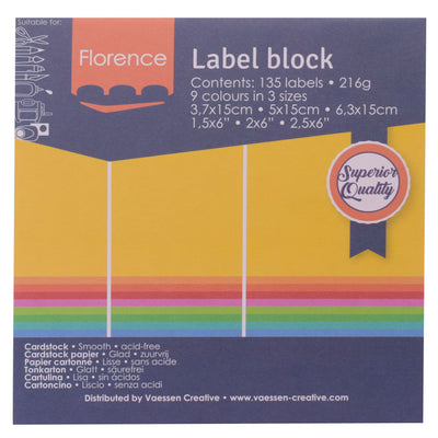 Florence • labelblok 216g brights 135x