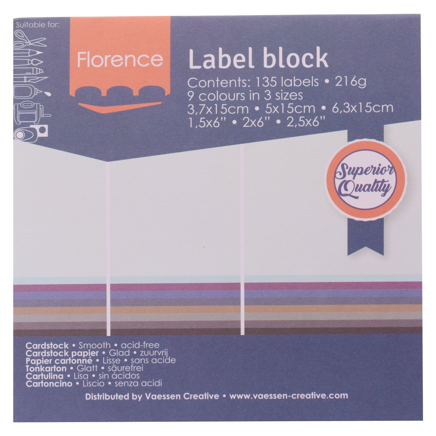 Florence • labelblok 216g neutrals 135x