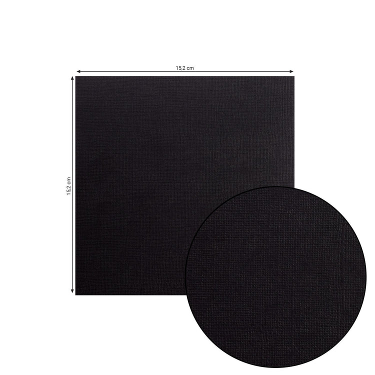 Florence • cardstock papier 216g textuur 15,2x15,2cm zwart 24x