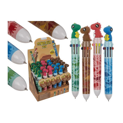 Out of the blue dino 10-kleuren balpen