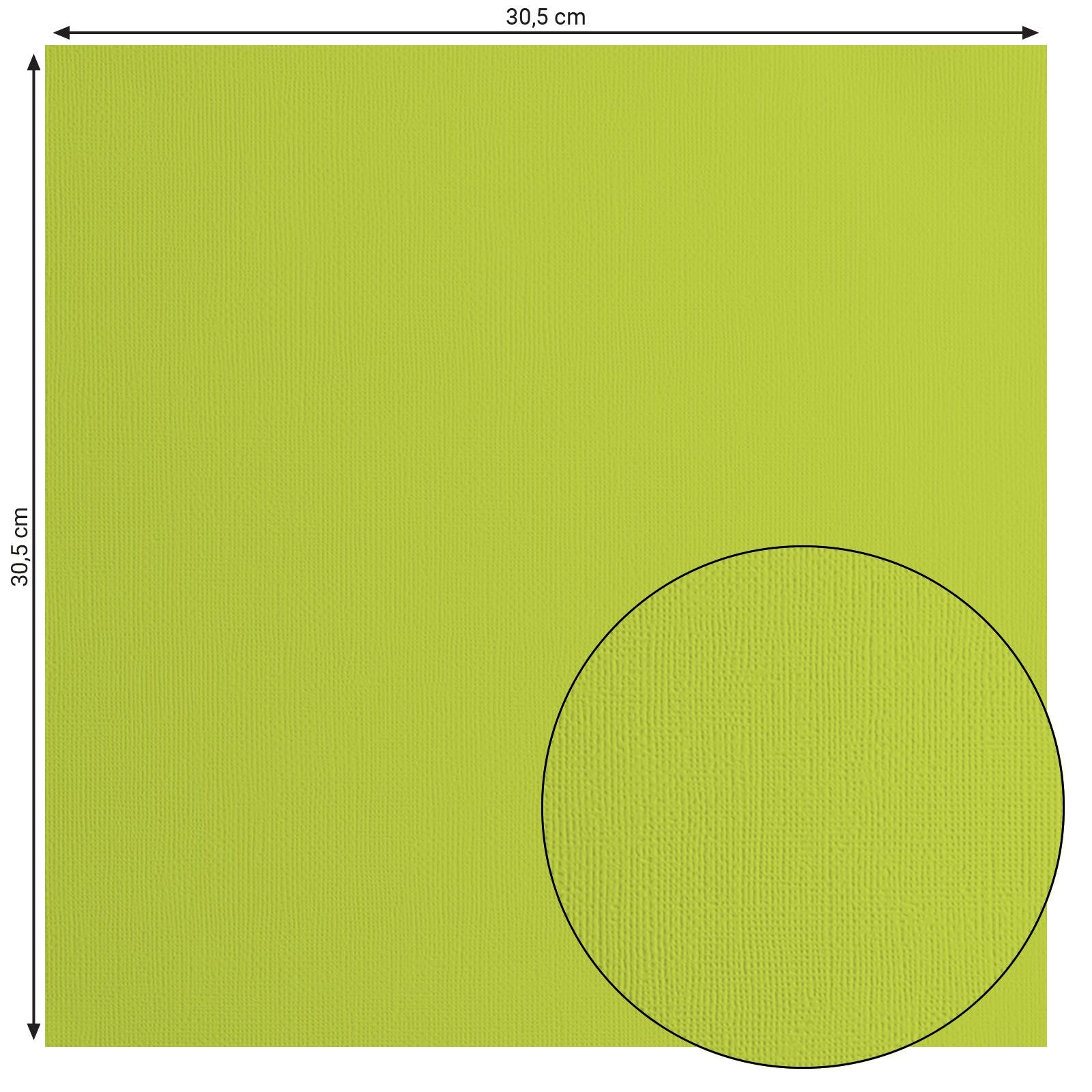 Florence • cardstock papier 216g textuur 30,5x30,5cm lime 20x