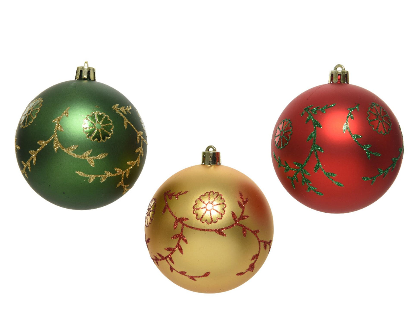 Decoris kerstballen mix 12st goud rood groen