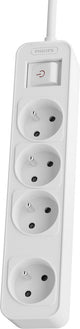 Philips tafelcontacdoos 4 voudig met schakelaar wit