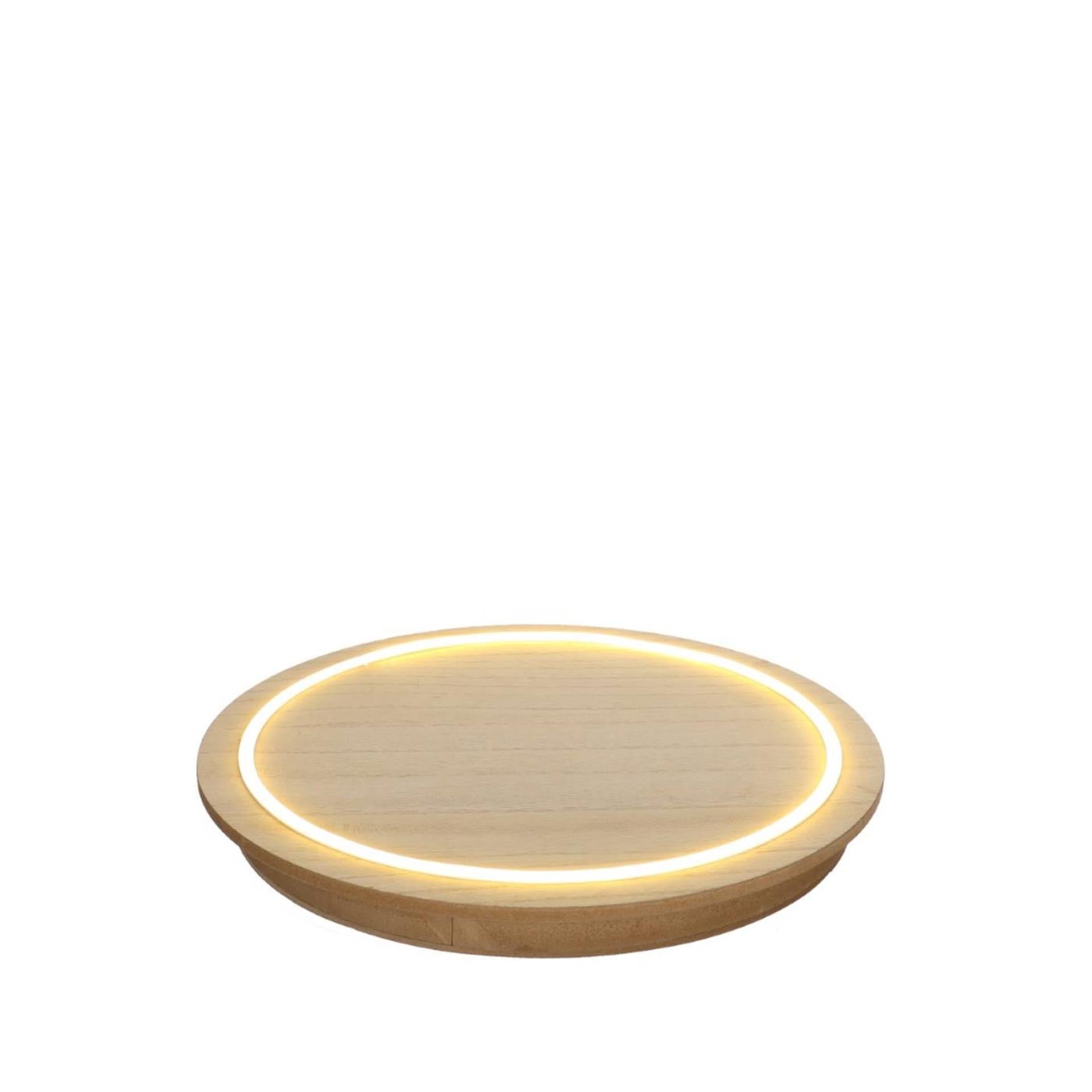 Ideas 4 seasons houten plaat met neonlicht ã˜28x2,6 cm touch bediening