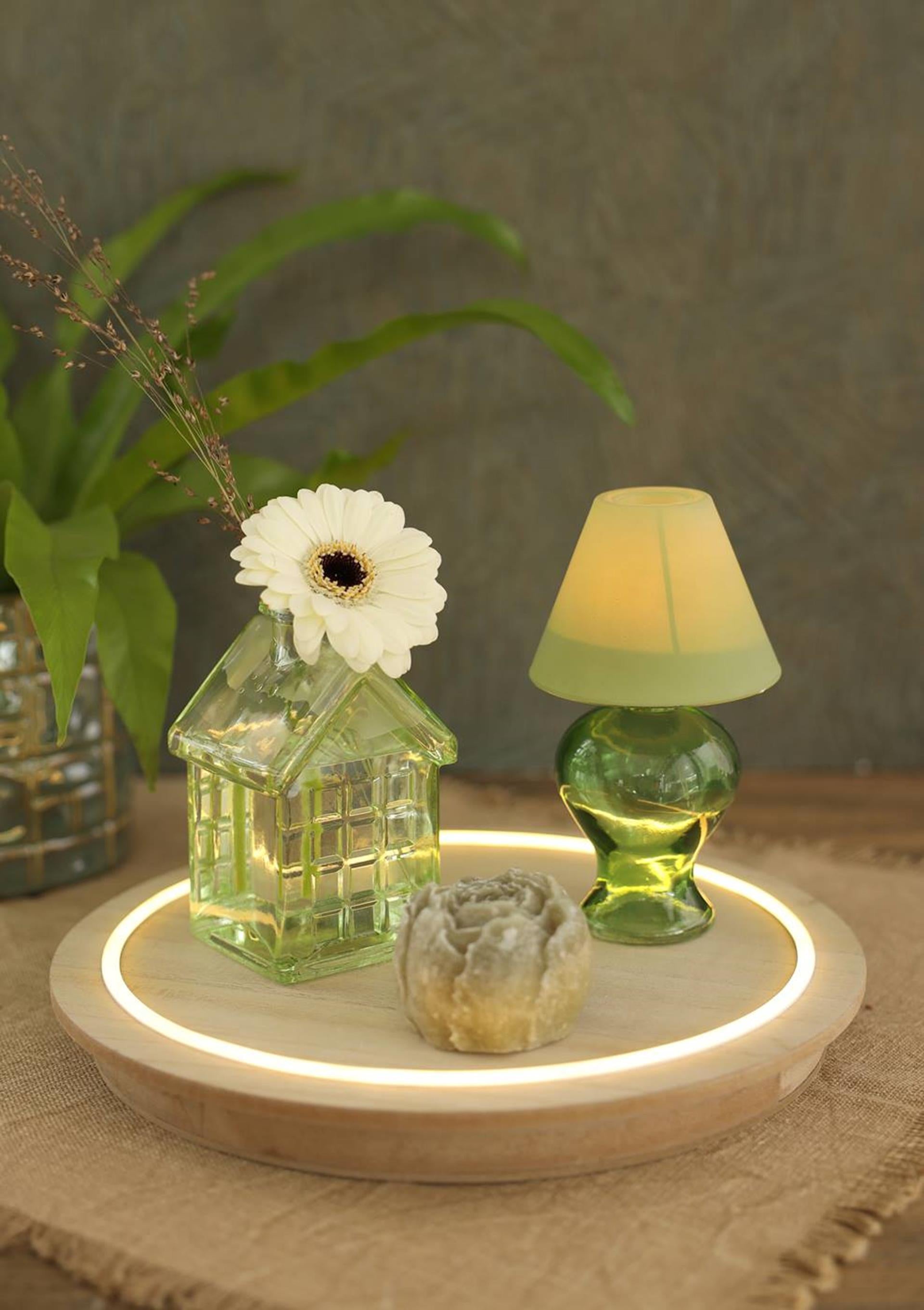 Ideas 4 seasons houten plaat met neonlicht ã˜28x2,6 cm touch bediening