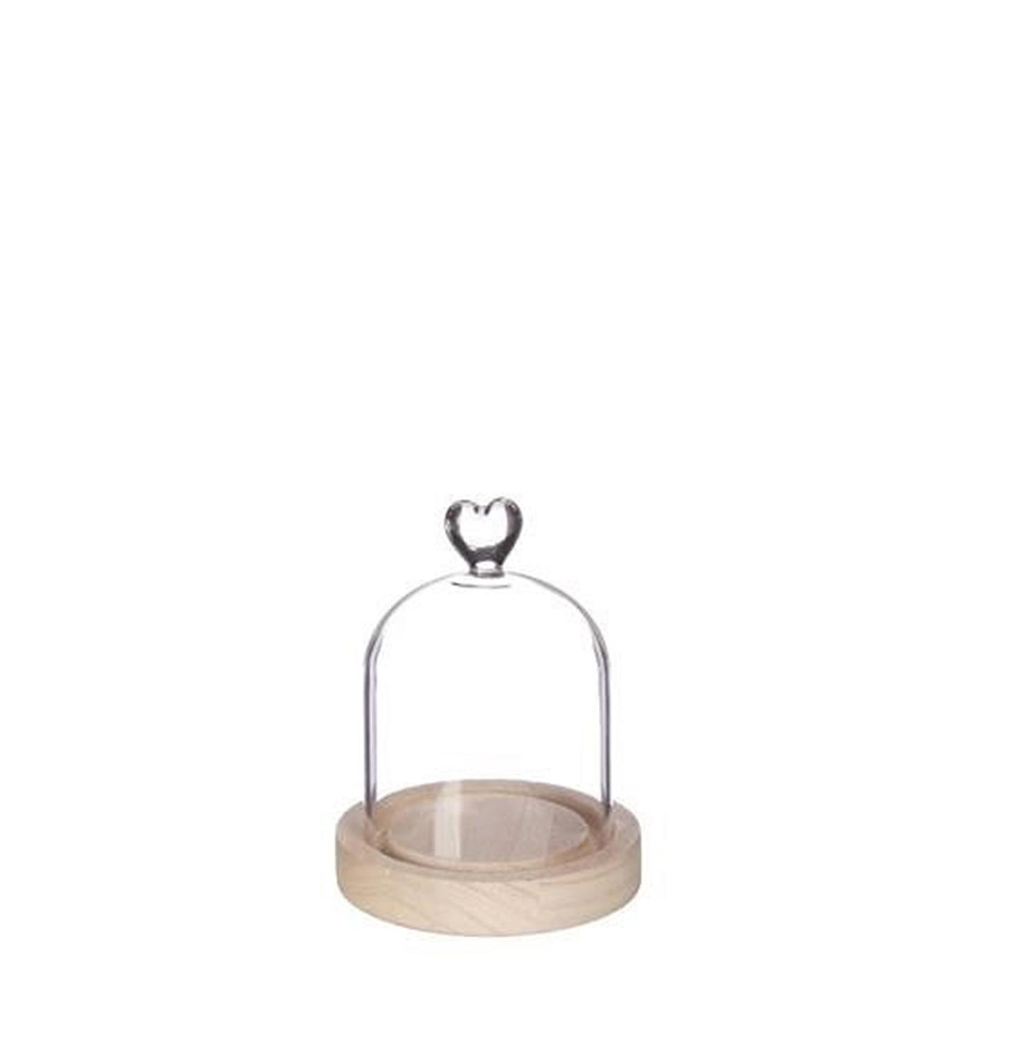 Ideas 4 seasons stolp hart met houten basis ø10xh13cm
