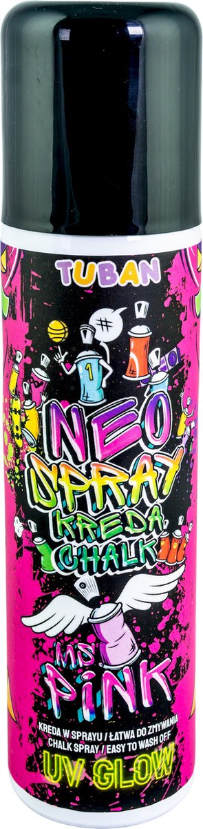 Tuban krijtspray roze - neo chalk spray 150 ml voor kinderen.