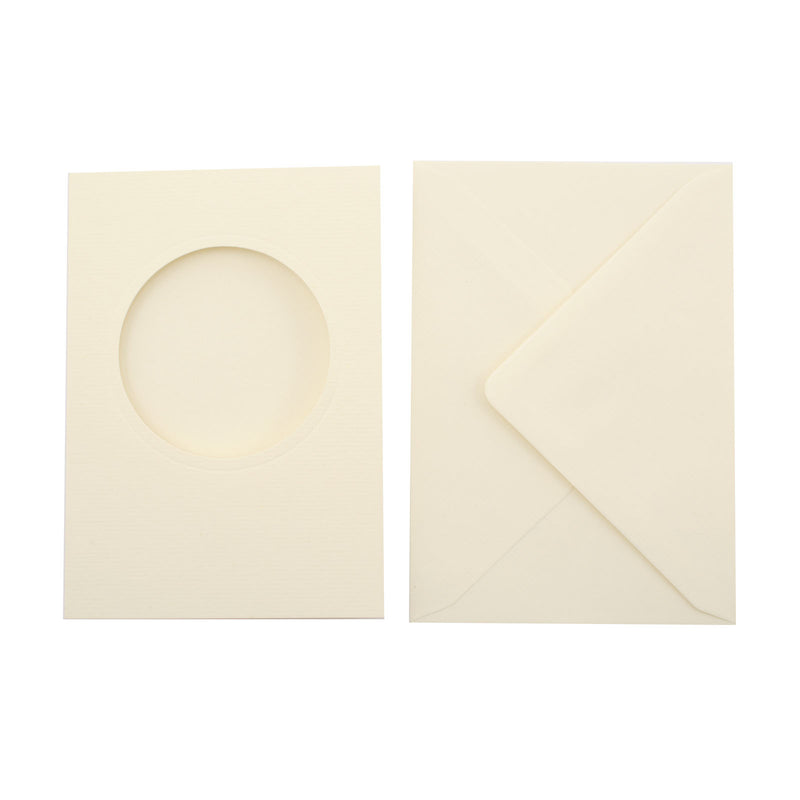 Vaessen creative • passepartout rond 5pcs naturel