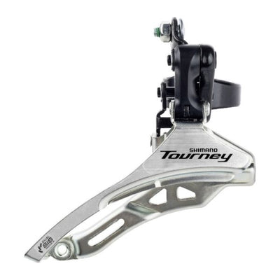 Shimano voorderailleur 3 x 6 7-speed tourney fd-ty300 down swing down pull - hoge klem 34,9 mm 42t (66-69°) - zwart zilver