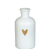 Ideas 4 seasons riga vaas glas wit met gouden hart ã˜7xh12cm
