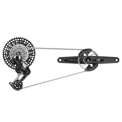 Sram groepset eagle 90 dub t-type inclusief: achterderailleur shifter crankset 175mm wide gx ketting cassette 10-52