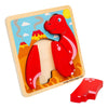 Bigjigs houten vormenpuzzel diplodocus - 4st.