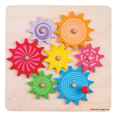 Bigjigs houten tandwielen puzzel - 7st.