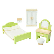 Bigjigs houten poppenhuis meubels slaapkamer - 5dlg. - afbeelding 2