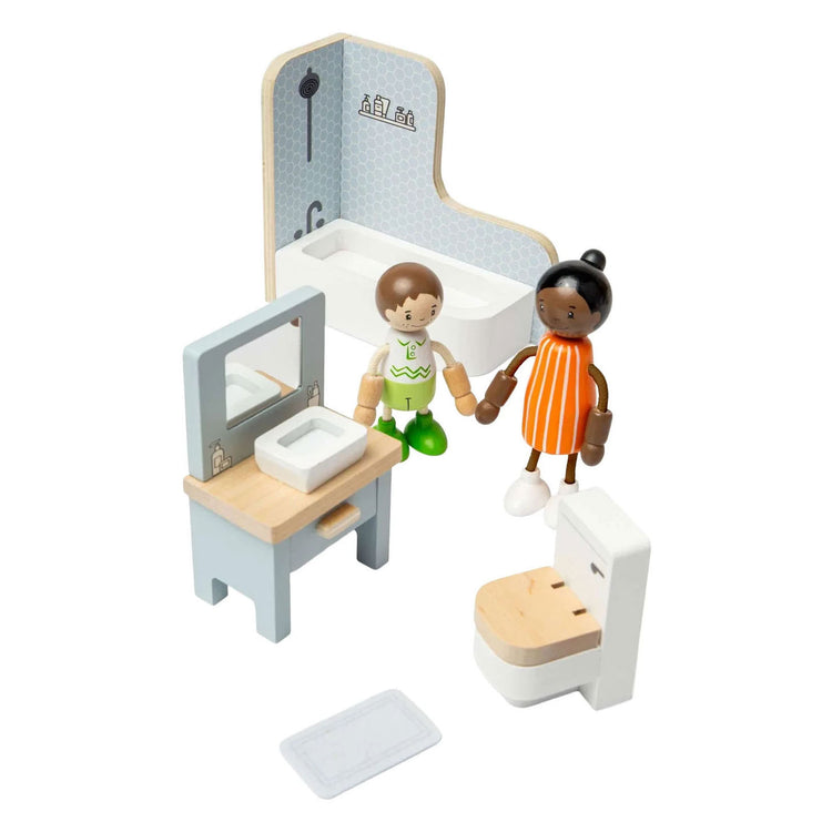 Bigjigs houten poppenhuis meubels badkamer - 4dlg.