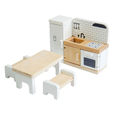 Bigjigs houten poppenhuis meubels keuken - 5dlg.