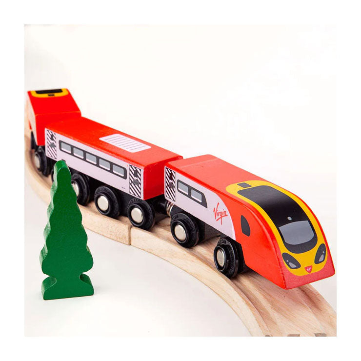 Bigjigs houten trein virgin pendolino - 5dlg.