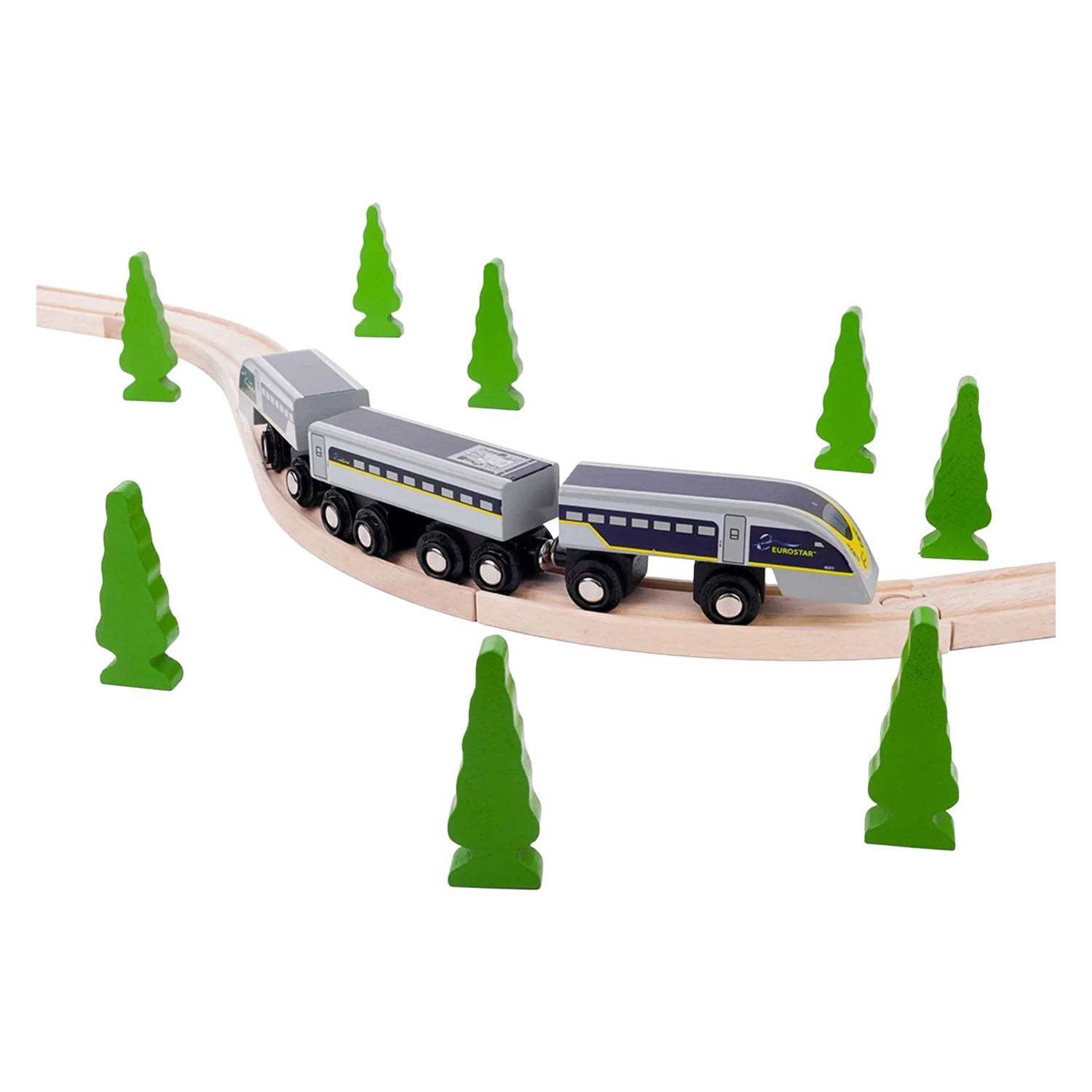 Bigjigs houten trein eurostar e320 - 5dlg.