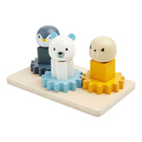 Bigjigs houten tandwielen puzzel noordpool - 10dlg. - afbeelding 2