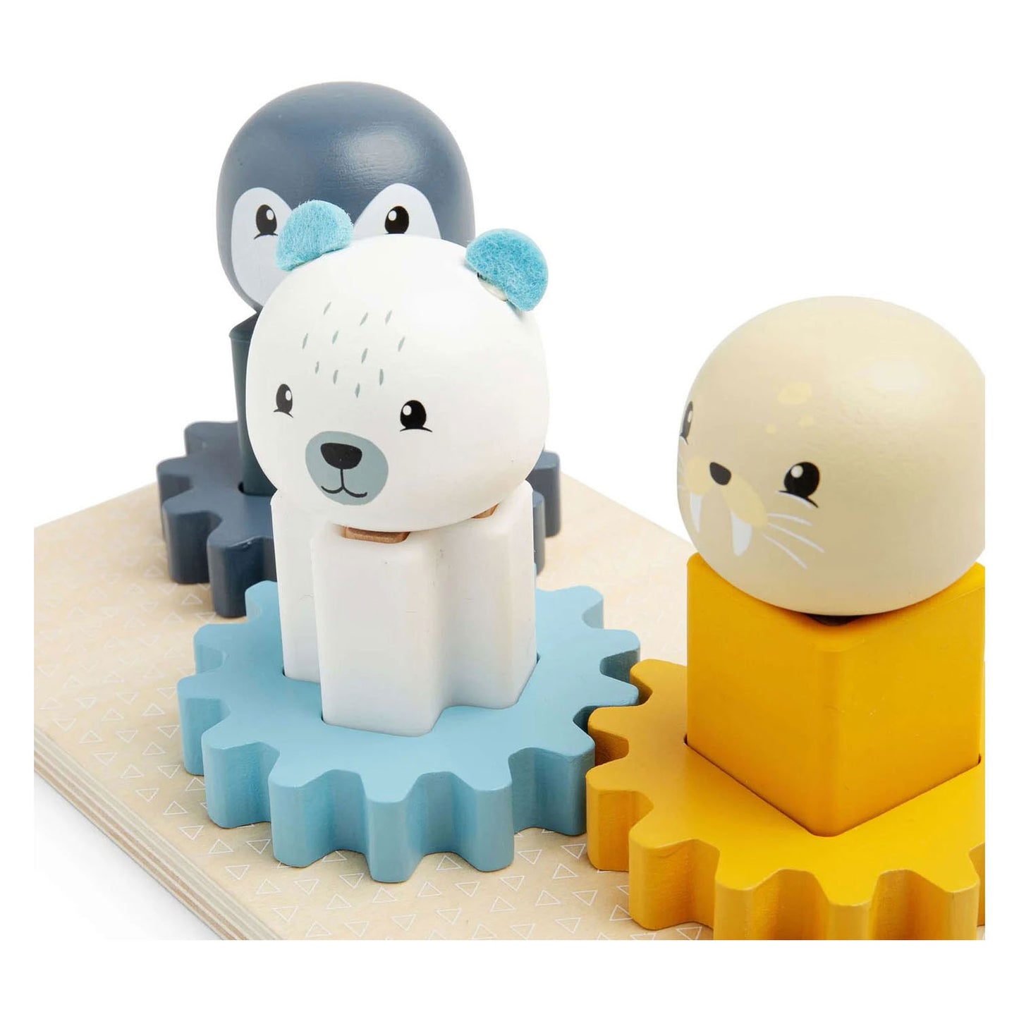 Bigjigs houten tandwielen puzzel noordpool - 10dlg.