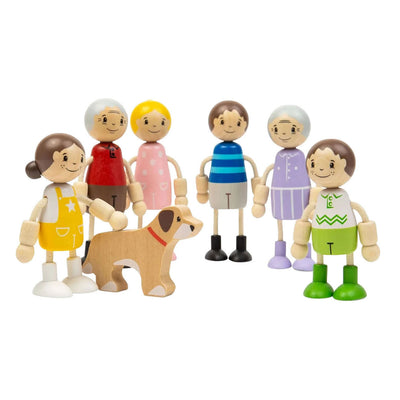 Bigjigs houten poppenhuis familie - 7dlg.