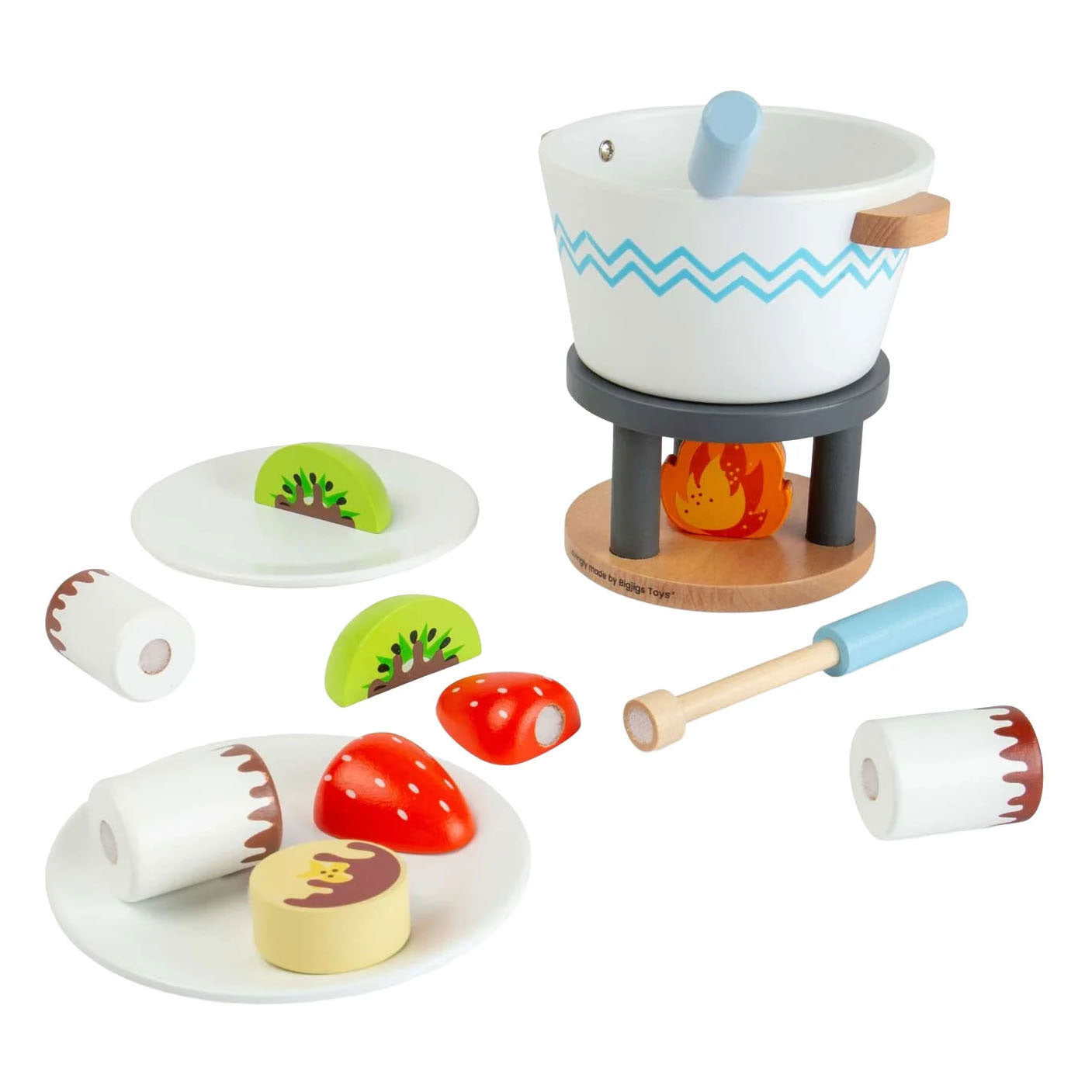 Bigjigs houten chocoladefondue speelset - 16dlg.