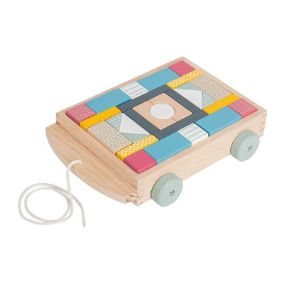 Bigjigs houten blokkenwagen - 29dlg.