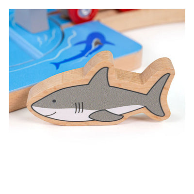 Bigjigs houten rails - haaienaanval - 4dlg.