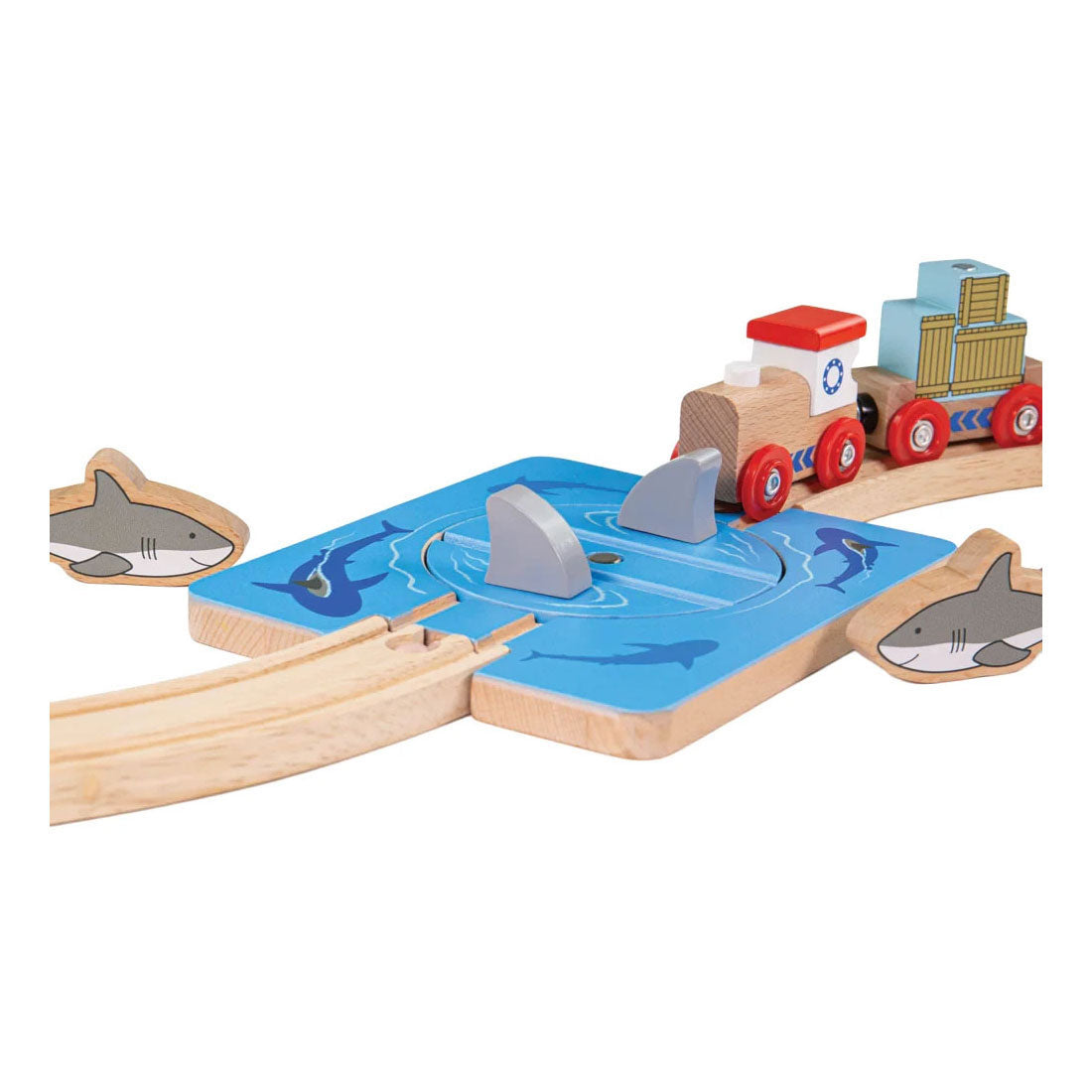 Bigjigs houten rails - haaienaanval - 4dlg.