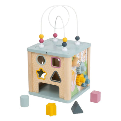 Bigjigs houten vormenstoof met kralenspiraal - 5dlg.