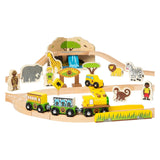 Bigjigs houten treinset safari - 38dlg. - afbeelding 2