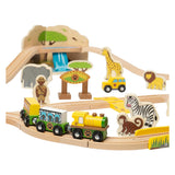 Bigjigs houten treinset safari - 38dlg. - afbeelding 3