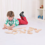 Kruising bigjigs houten rails uitbreidingsset, 25dlg. - afbeelding 3