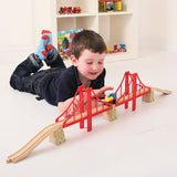 Bigjigs houten rails - dubbele hangbrug, 7dlg. - afbeelding 3