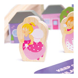 Bigjigs houten treinset stad - roze - afbeelding 4
