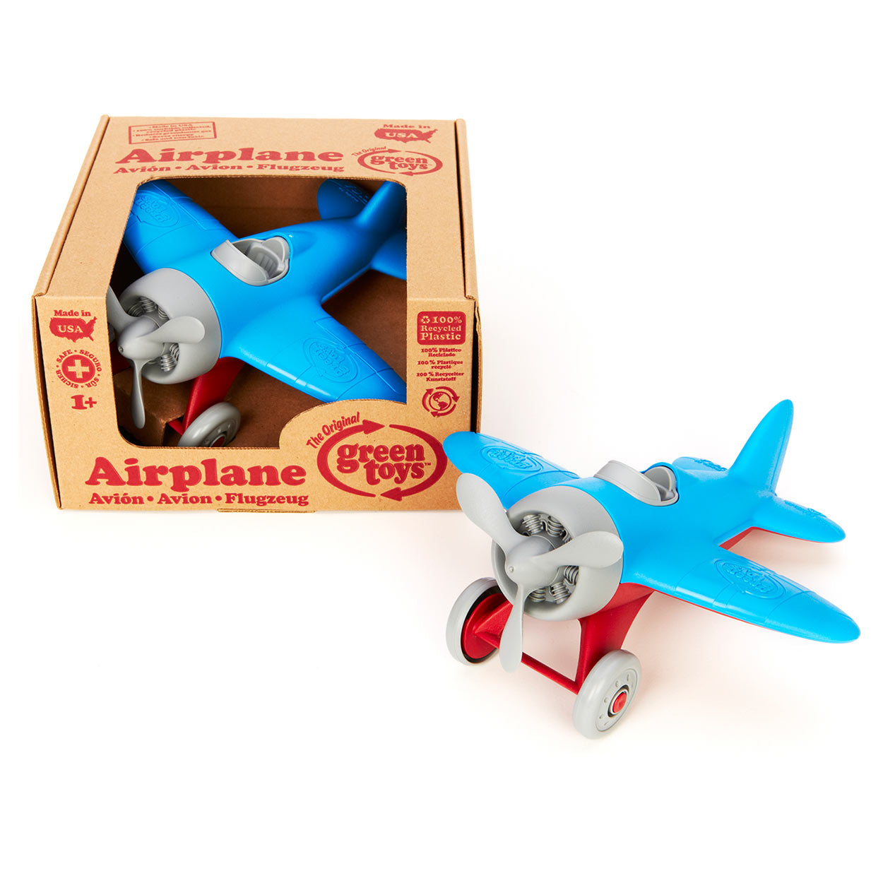Green toys vliegtuig - blauw