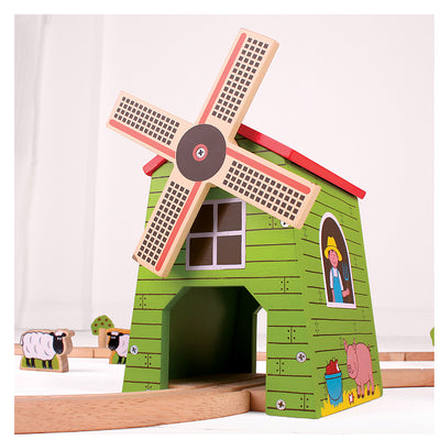 Bigjigs houten treinbaan windmolen