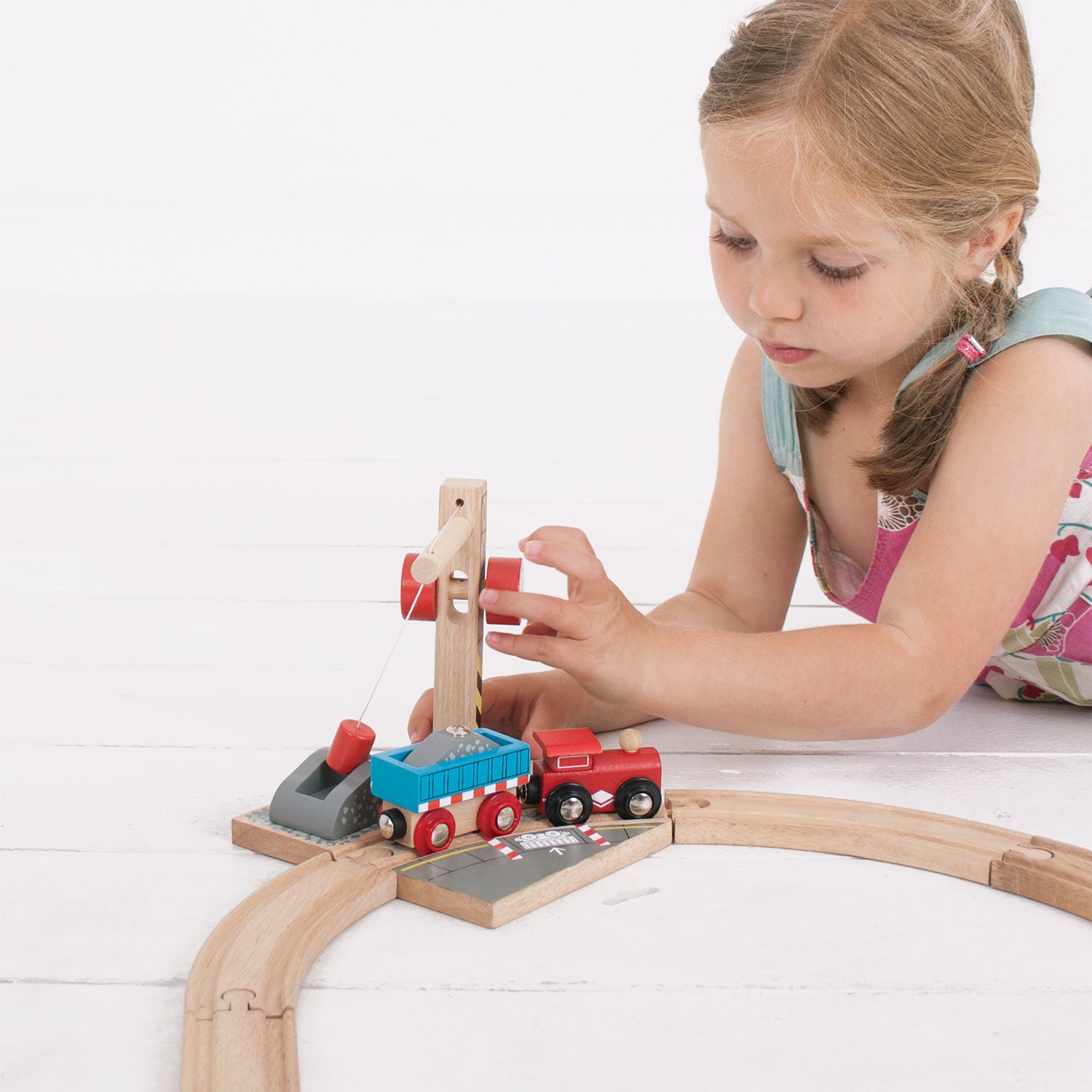 Bigjigs houten rails - gravel kraan
