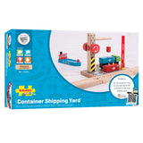 Bigjigs houten speelgoed haven met kraan, vrachtwagen en boot - afbeelding 2