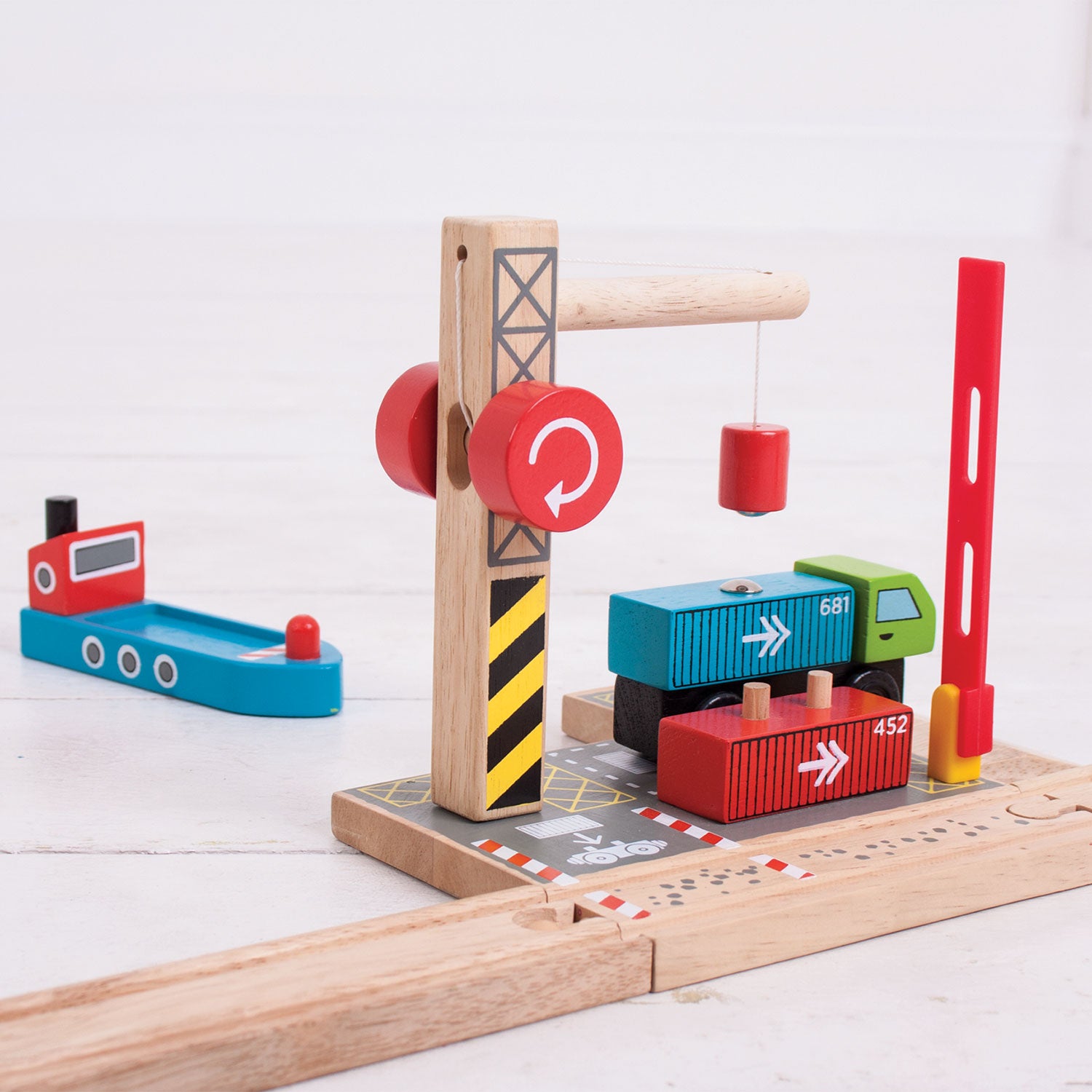 Bigjigs houten rails - container scheepswerf